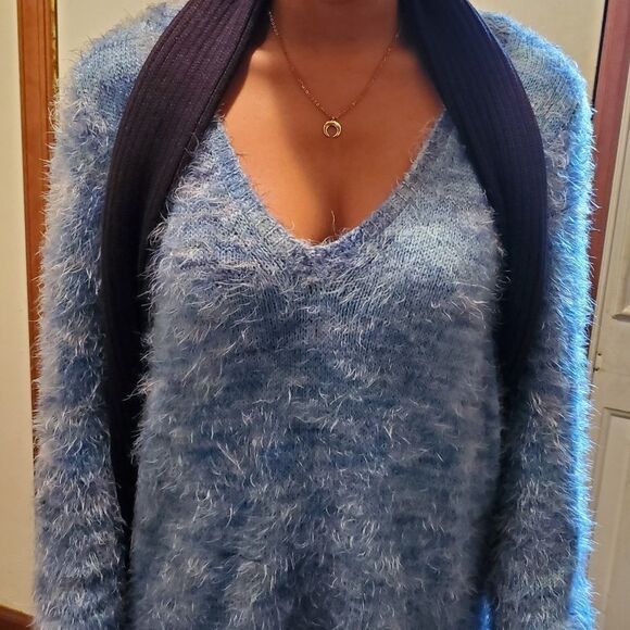 525 America Sweaters - 525 America Long Sleeve Sweater Tunic Dress V Neck Medium Eyelash Boho Grunge